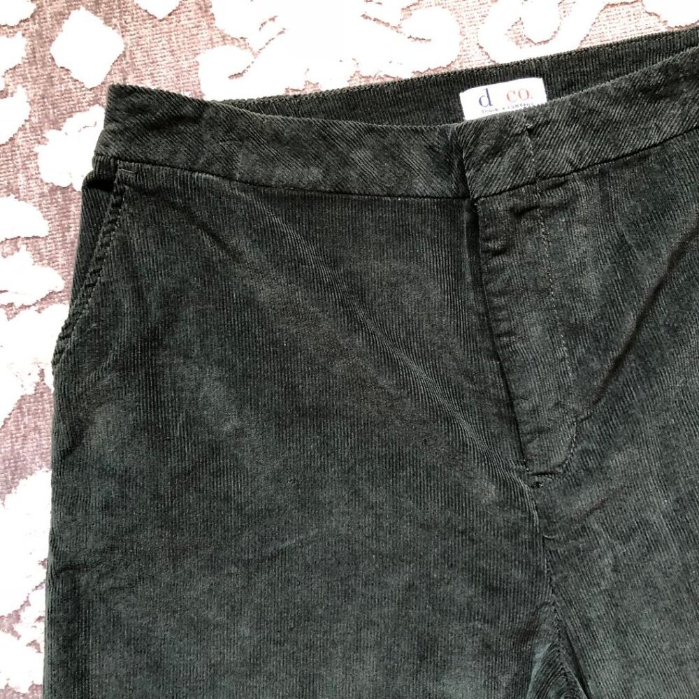 Denim & Co., Dark Green, straight-leg, hi-rise, corduroy pants, Sz Lg - Picture 5 of 9
